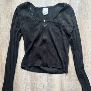 Hippie Rose Black Long Sleeve Top